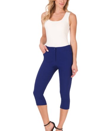 Slimming Capris with 5 Pockets and Zipper Closure